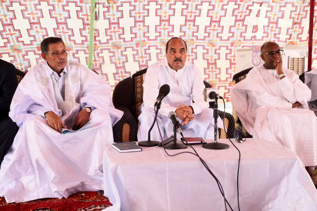 صورة من لقاء الاطر اليوم مع الرئيس في ازويرات (الصورة لموقع الصحراء)