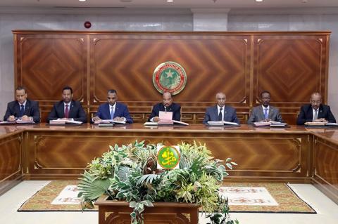 مجلس الوزراء خلال اجتماعه اليوم -(الصورة للوكالة الموريتانية للانباء)