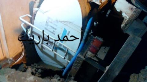 صورة للصهريج عند انقلابه (الصورة للمدون أحمد باريك)