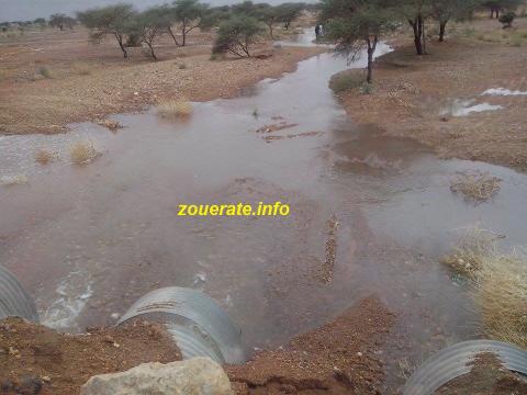 صورة من ىثار امطار الأسبوع قبل الماضي في بطحة اسبط قرب ازويرات 