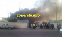 صورة من حريق اليوم في محطة كهرباء اسنيم قلب الغين